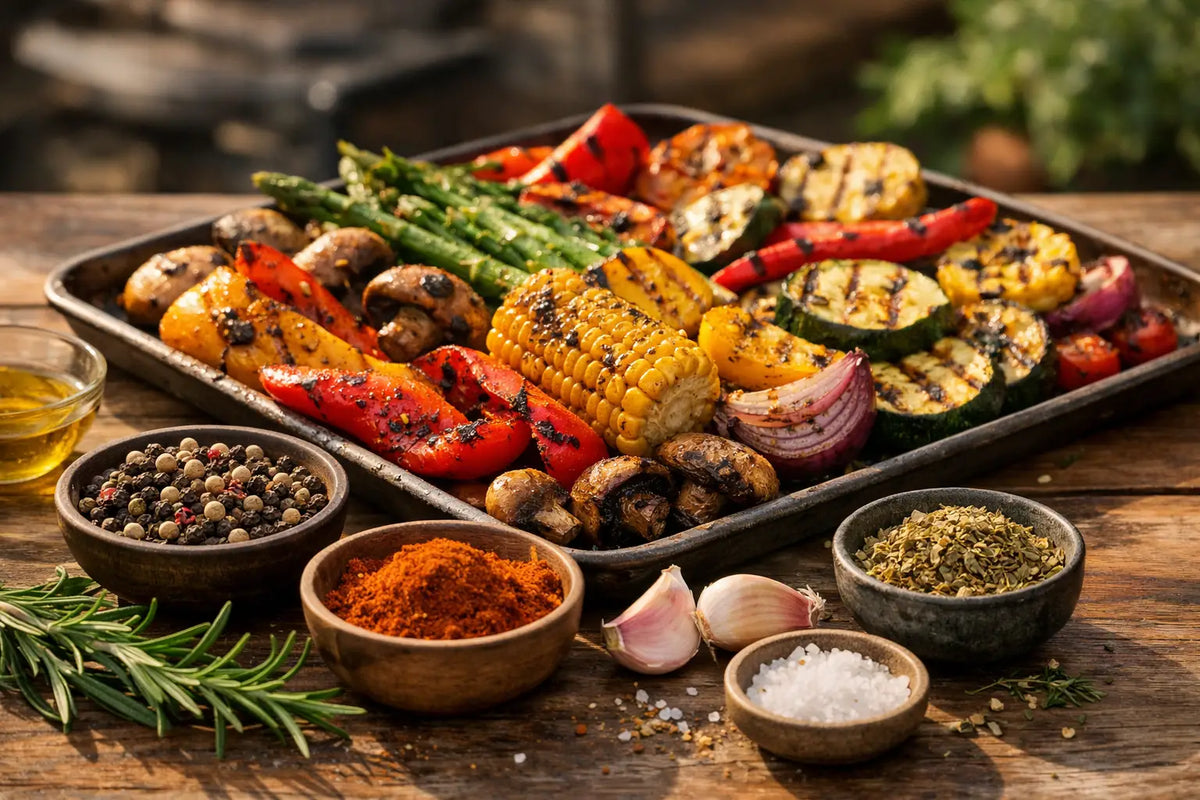 Garšvielas grilētiem dārzeņiem mājas grilam